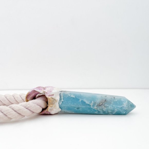 Adina Mills Extra Large Rope Necklace with Crystal Point Pendant - Picture 6 of 10